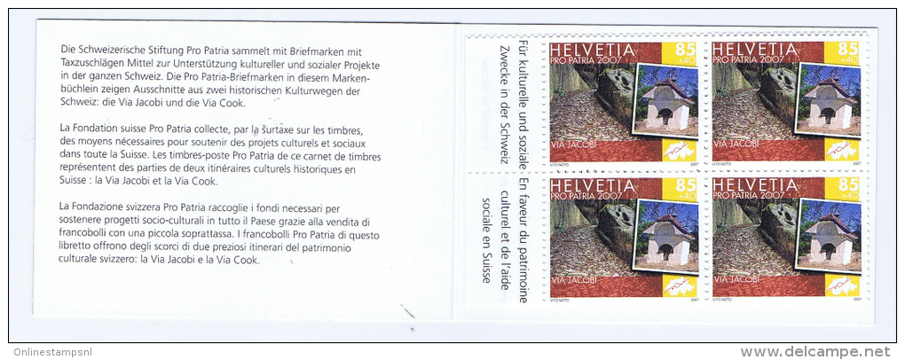 Switserland: 2007 Pro Patria  Booklet , MH 0-158, MNH/** - Neufs