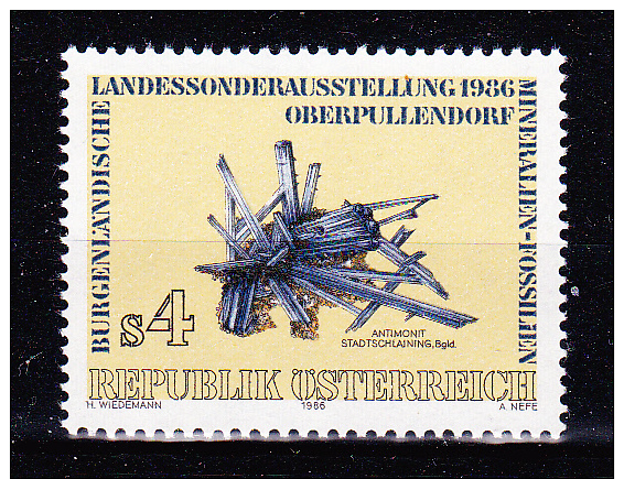 AUSTRIA   1986 ,  Burgenland Expo . Minerals , Y&T  #  1679   Cv   1.50  E , **  M N H , V V F - Nuovi