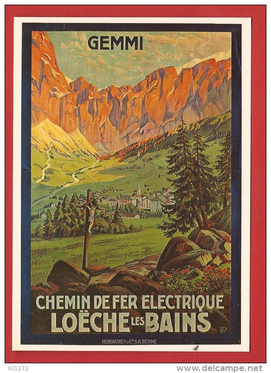 YLIT-25 Repro Affiche Chemin De Fer Loèche-les-Bains Gemmi 1912  Non Circulé - Loèche