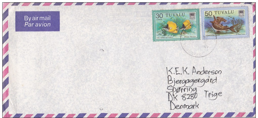 Tuvalu: Air Mail Cover To Denmark - Tuvalu