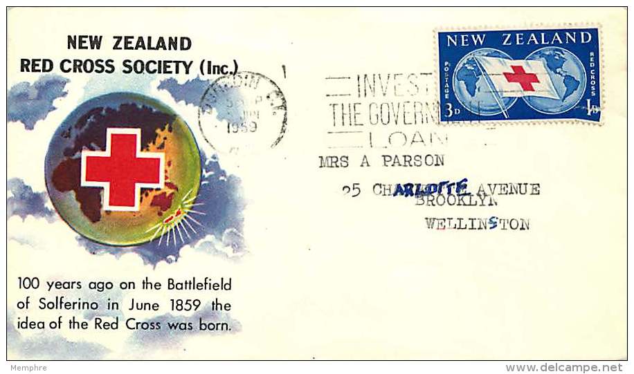 1959   Red Cross Centtennial - FDC