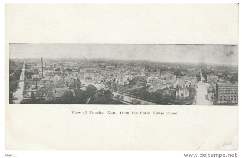 Topeka KS Kansas, View Of Town From State Capitol Dome, C1900s Vintage Postcard - Topeka