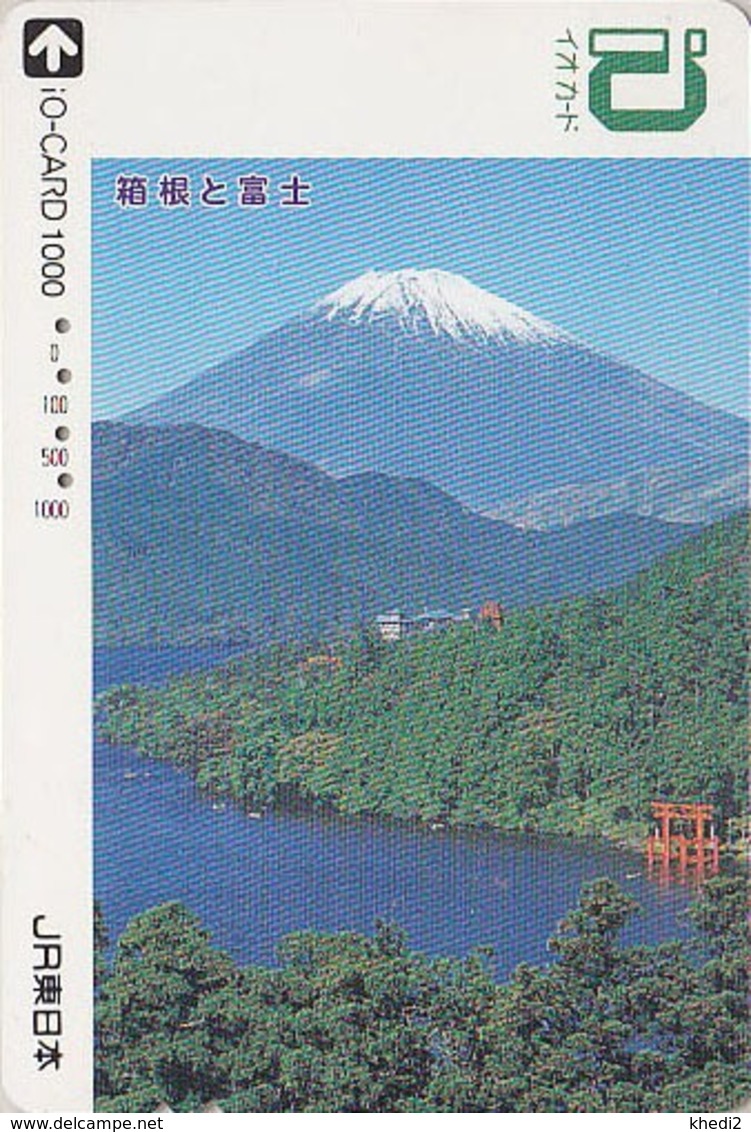 Carte Prépayée Japon - VOLCAN FUJI & Lac - VULCAN & Lake Japan JR IO Card  - VULKAN Karte - VOLCANO - 91 - Gebirgslandschaften