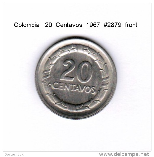 COLOMBIA    20  CENTAVOS  1967  (KM # 227) - Colombia