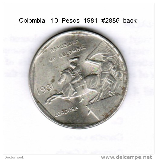 COLOMBIA    10  PESOS  1981  (KM # 270) - Kolumbien