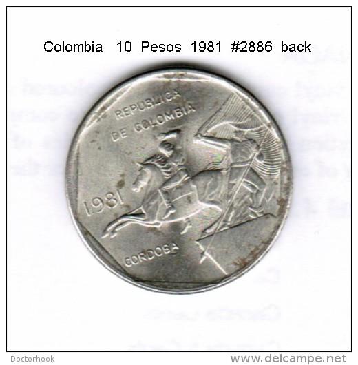 COLOMBIA    10  PESOS  1981  (KM # 270) - Colombia