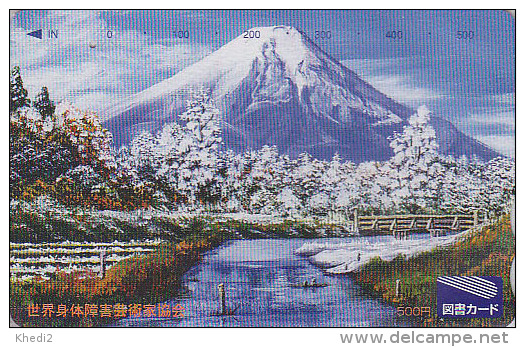 Carte Japon - VOLCAN MONT FUJI - VULCAN Mountain Japan Prepaid Card - VULKAN Tosho Karte - 108 - Montagnes