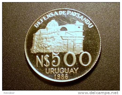 * URUGUAY: Conmmemorativa LEANDRO GOMEZ (1986) 12gr. Silver/plata - Uruguay