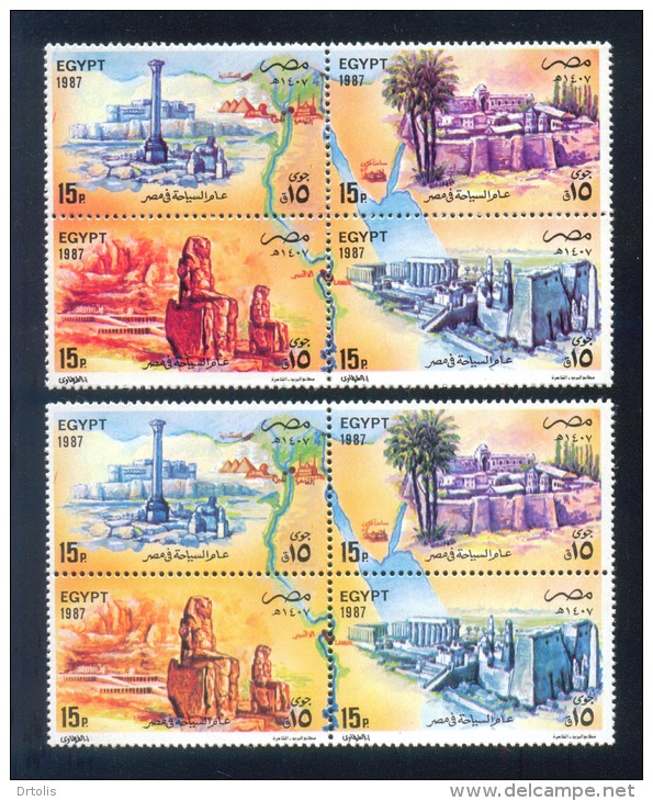 EGYPT / 1987 / COLOR VARIETY / TOURISM / EGYPTOLOGY / MNH / VF - Neufs