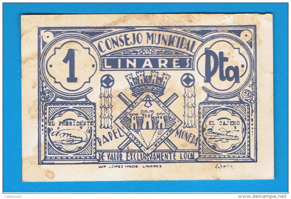 BILLETE LOCAL - LINARES 1 Peseta - Autres & Non Classés