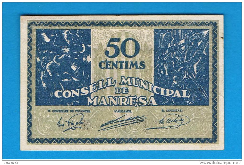 BILLETE LOCAL - MANRESA 50 Centimos - Other & Unclassified