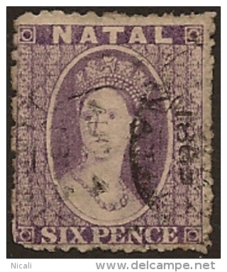 NATAL 1863/65 6d Lilac QV SG 23 U VV112 - Natal (1857-1909)