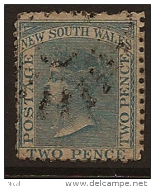 NSW 1862 2d Dull Blue P 13 SG 190 U RM32 - Oblitérés