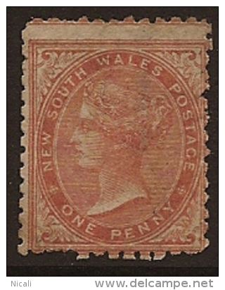 NSW 1864 1d Brownish Red P 13 SG 197 MNG RM24 - Ongebruikt