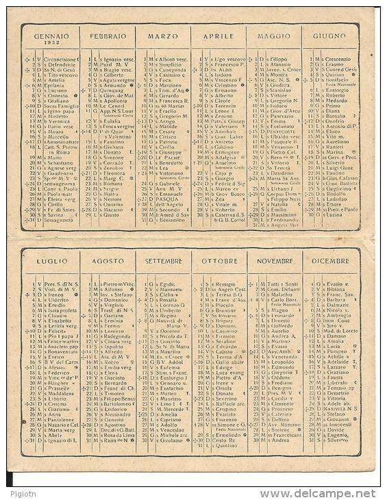 CAL006 - CALENDARIETTO 1932 -MARIA AUXILIUM CHRISTIANORUM - Petit Format : 1921-40