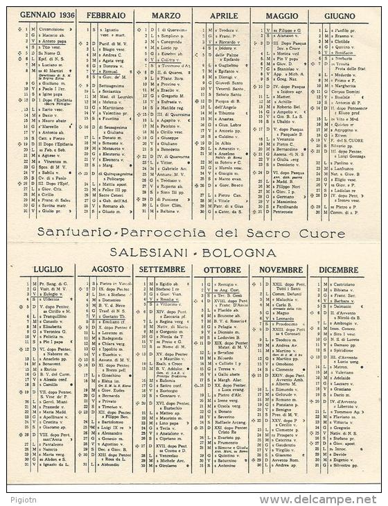 CAL013 - CALENDARIETTO 1936 - SALESIANI - BOLOGNA - Kleinformat : 1921-40