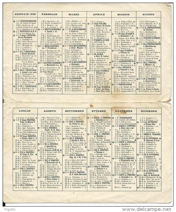 CAL017 - CALENDARIETTO 1939 - AUXILIUM CHRISTIANORUM - Tamaño Pequeño : 1921-40