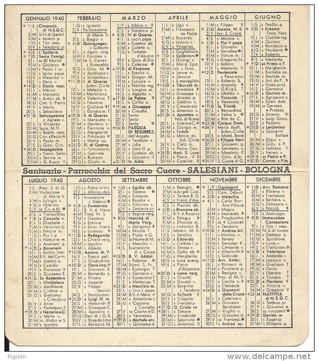 CAL020 - CALENDARIETTO 1940 - SALESIANI - BOLOGNA - Petit Format : 1921-40