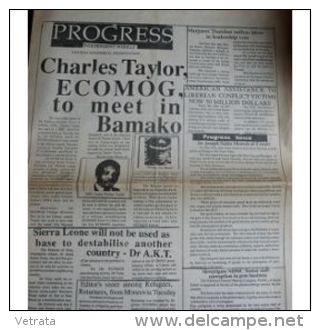 Progress, Independant Weekly (Journal Du Sierra Leone), 24/11/90 : Charles Taylor/ Momoh / Thatcher (En Anglais) - Altri & Non Classificati