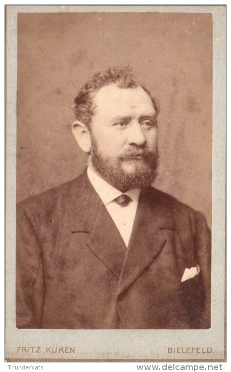 PHOTO CDV CARTE DE VISITE ** HOMME ** MALE MAN  **  FRITZ KUKEN BIELEFELD - Personnes Anonymes