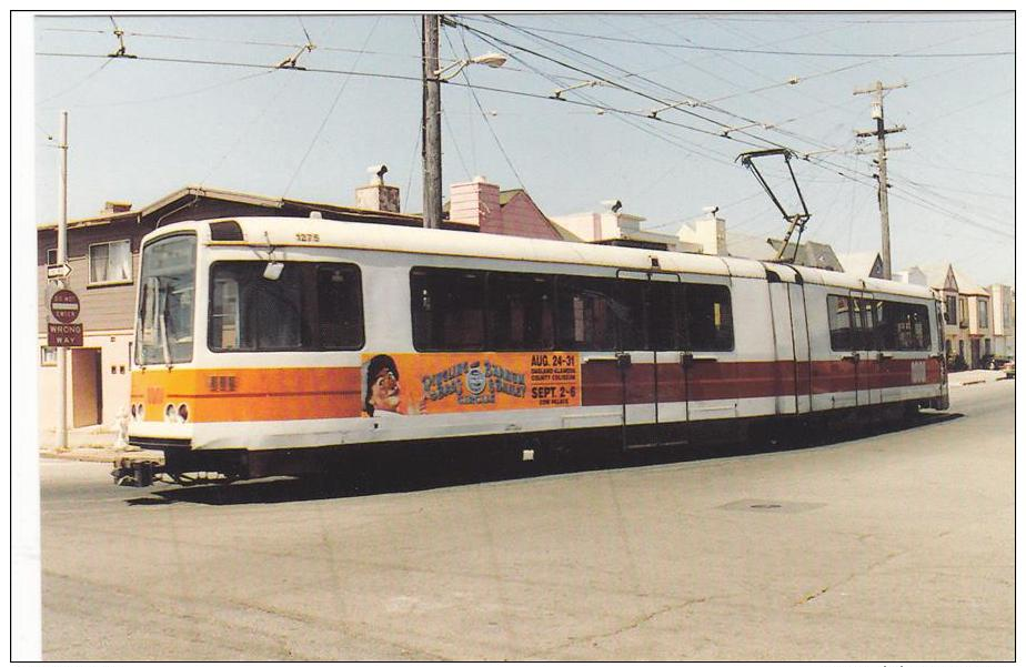 San Francisco Muni 1275 Boeing Vertol LRV Tram Postcard (T11645) - Autobus & Pullman