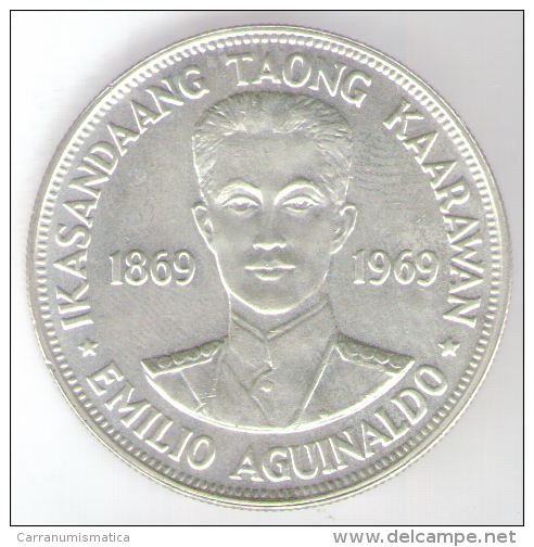 FILIPPINE 1 PESO 1969 AG KASANDAANG TAONG KAARAWAN - Filippine