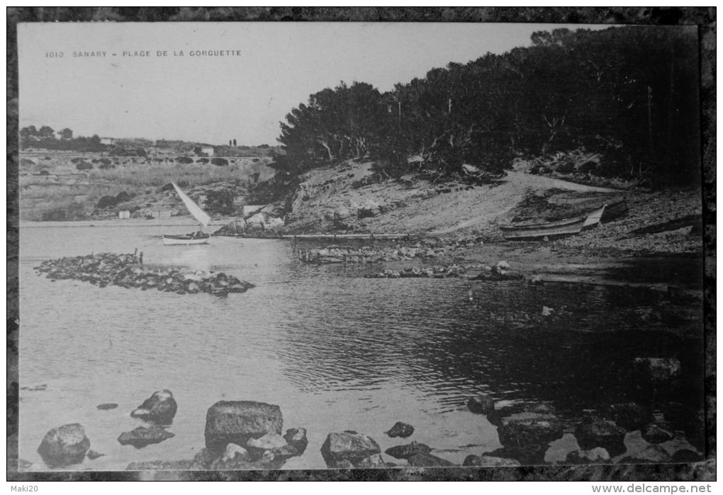 (83).SANARY.PLAGE DE LA GORGUETTE.BELLE CARTE CIRCULE 1924.CACHET POSTE ISLE SUR SORGUES (84).TBE. - Sanary-sur-Mer