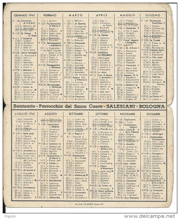 CAL023 - CALENDARIETTO 1941 - SALESIANI - BOLOGNA - Petit Format : 1941-60