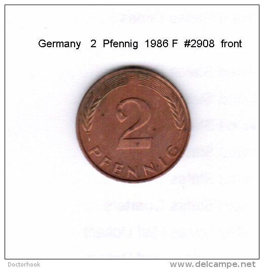 GERMANY    2  PFENNIG  1986 F  (KM # 106a) - 2 Pfennig