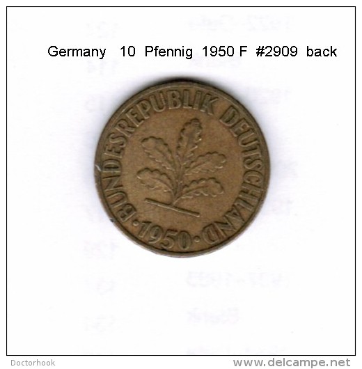 GERMANY    10  PFENNIG  1950 F  (KM # 108) - 10 Pfennig