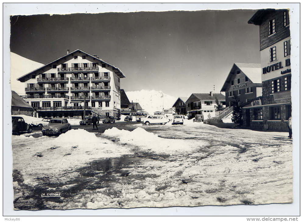 VENOSC--MONT DE LANS--Les 2 Alpes--Vue De La Station Sports D´hiver(animée,voitures Citroën 2CV,Simca Aronde,Peugeot)-- - Vénosc