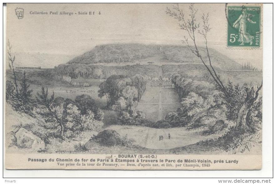 1. Bouray, Passage Du Chamin De Fer De Paris à Etampes à Travers Le Parc De Menil Voisin, Près Lardy - Autres & Non Classés