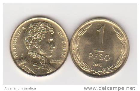 CHILE  1 PESO  1.990  AL-BR  KM#216.2  SC/UNC    DL-10.228 - Chile