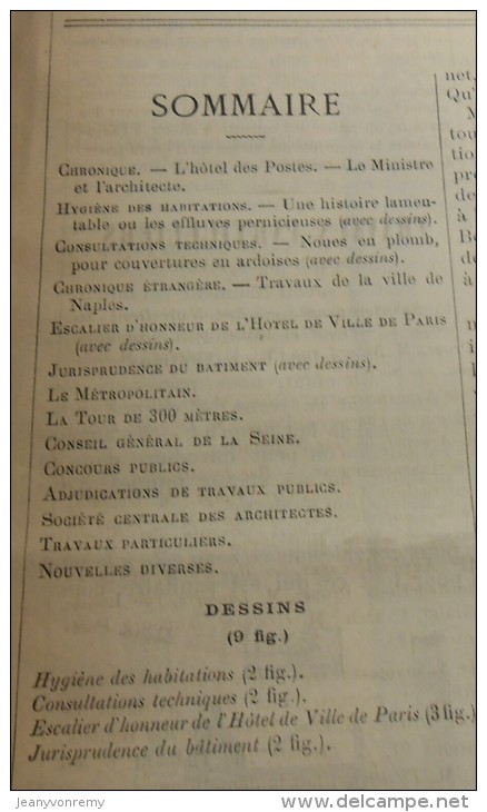 La Semaine Des Constructeurs. N°25. 18 Décembre1886. Hôtel De Ville De Paris. - Revistas - Antes 1900
