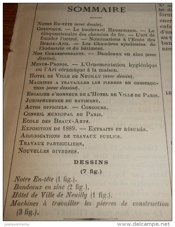 La Semaine Des Constructeurs. N°26. 25 Décembre1886. Hôtel De Ville De Neuilly. - Revues Anciennes - Avant 1900