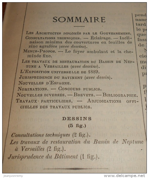 La Semaine Des Constructeurs. N°28. 8 Janvier 1887.Le Bassin De Neptune à Versailles. - Revues Anciennes - Avant 1900