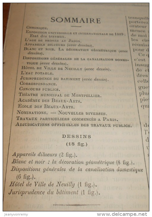 La Semaine Des Constructeurs. N°33. 12 Février 1887. Escalier De L'Hôtel De Ville De Neuilly. - Magazines - Before 1900