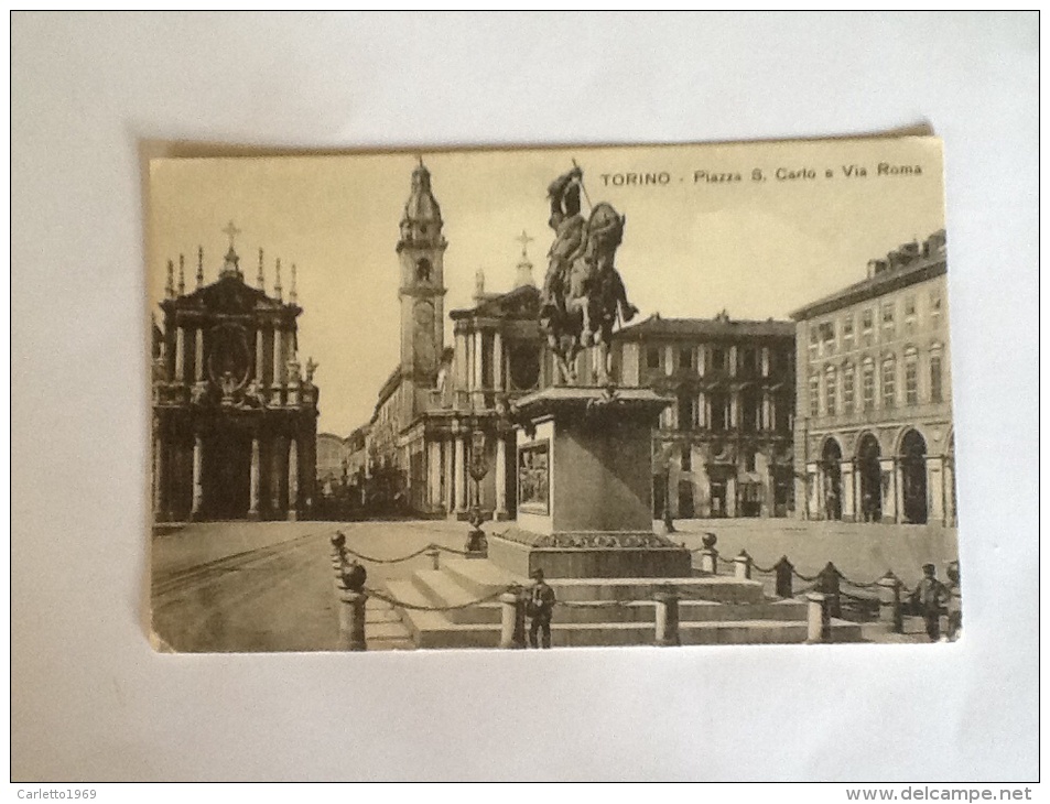 TORINO PIAZZA SAN CARLO E VIA ROMA NON VIAGGIATA E - Places