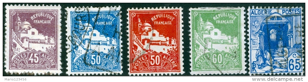 ALGERIA, COLONIA FRANCESE, FRENCH COLONY, 1926-1939, FRANCOBOLLI NUOVI (MLH*) E USATI, Scott 48-51,53 - Neufs