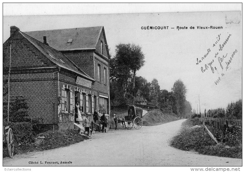 Guémicourt   76    Route Du Vieux Rouen.Café Français " A La Descente Des Voyageurs" Chasseurs - Le Grand-quevilly