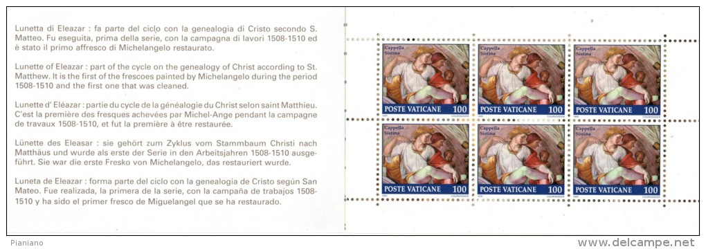PIA  -  VATICANO - 1991 : Restauro Della  Cappella  Sistina -  Carnet   (SAS   L  2) - Cuadernillos