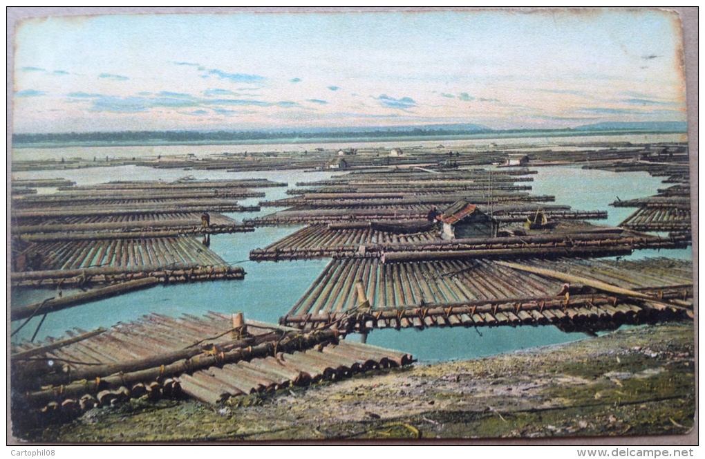 RUSSIA - Carte Russe - Radeaux De Longs Bois Flottants Sur La Volga Jusqu'à Astrachan - Russie