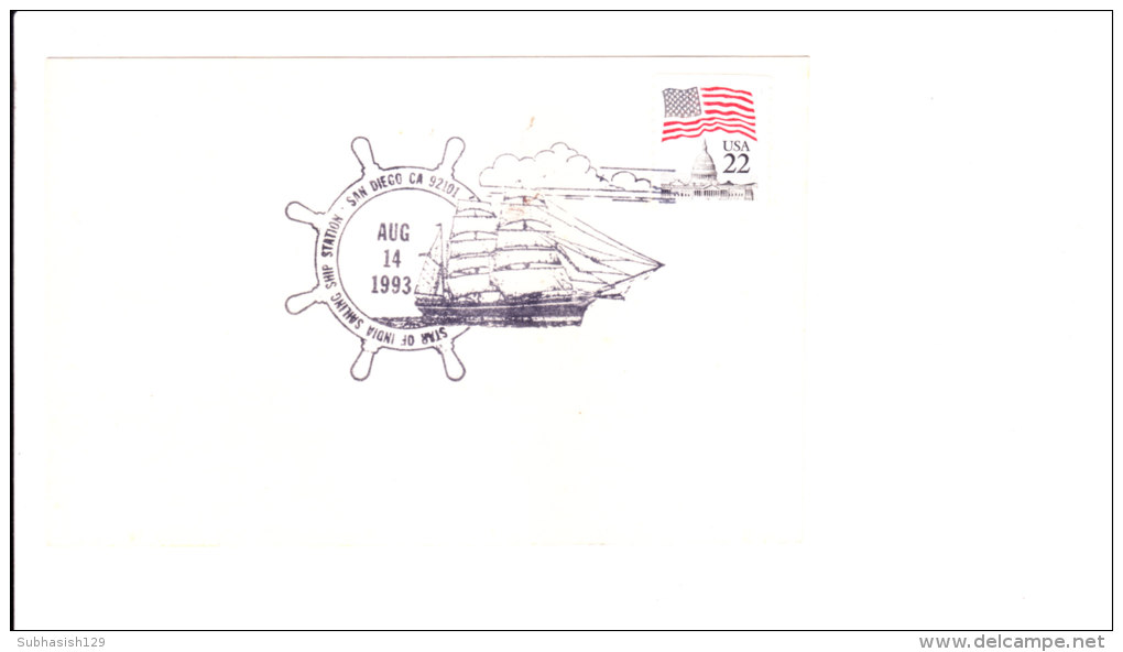 United States Of America - Special Cancellation - Star Of India Sailing Ship Station, San Diego California - 14.08.1993 - 1981-00