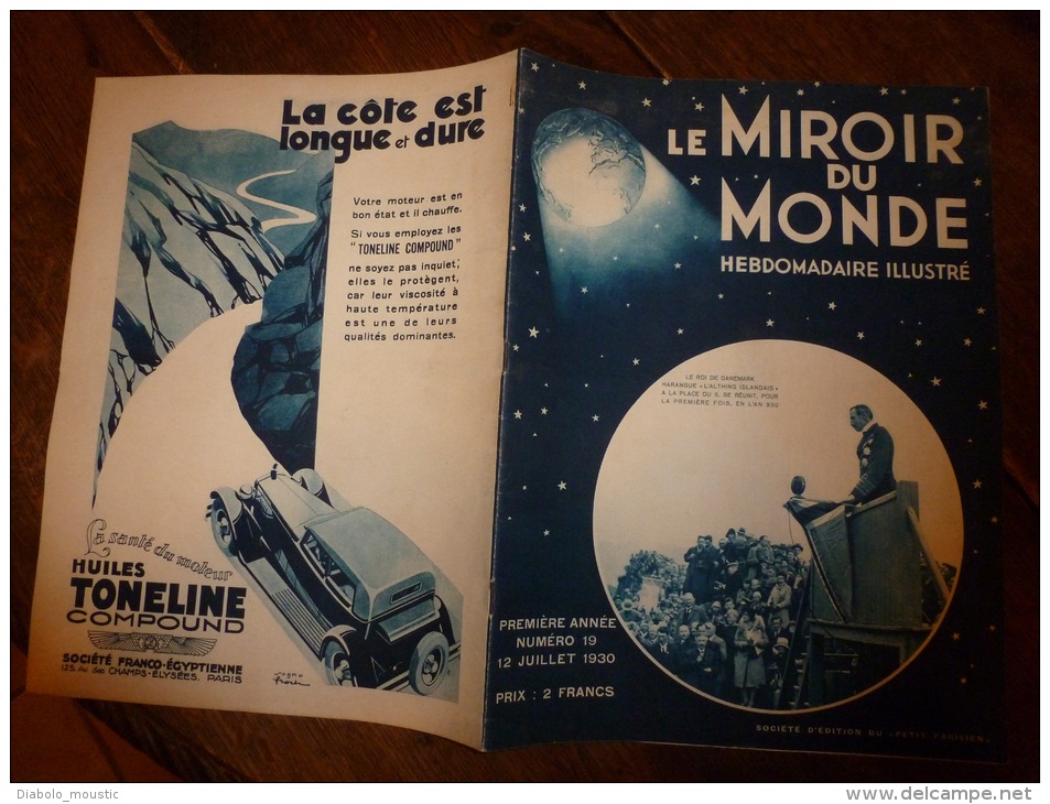 N° 19 De 1930 MIROIR Du MONDE :Thinguellir,Almannagga; En AFN Et Afrique Noire; Finale Des Diamond Sculls à Henley - Other & Unclassified