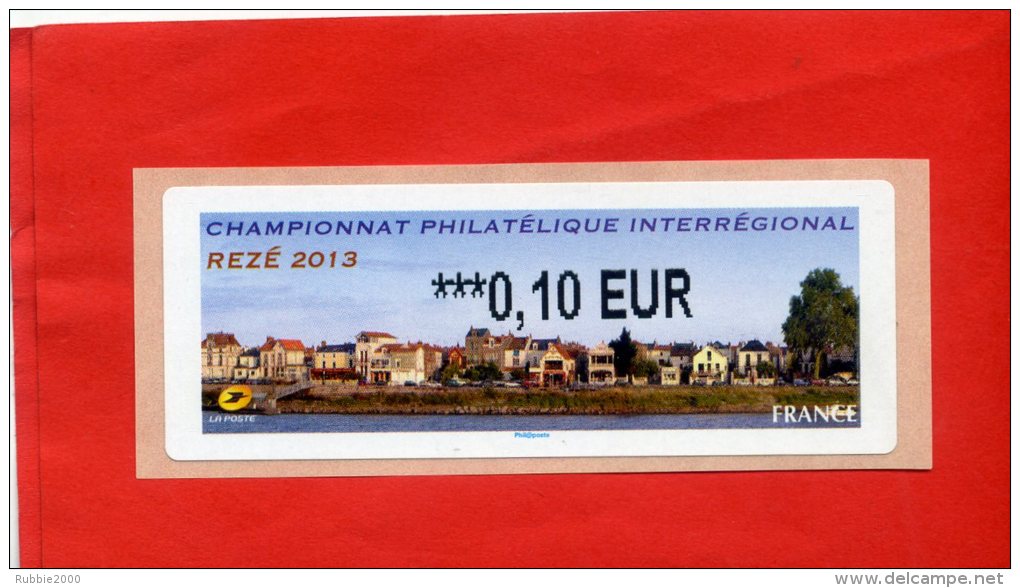 VIGNETTE AUTOCOLLANTE CHAMPIONNAT PHILATELIQUE INTER REGIONAL REZE 2013 - Unused Stamps