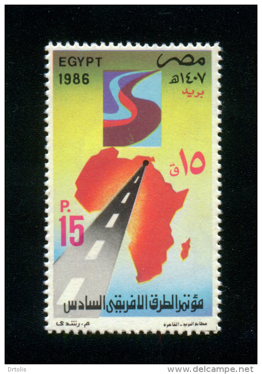 EGYPT / 1986 / AFRICAN ROADS CONFERENCE / MAP / MNH / VF - Neufs
