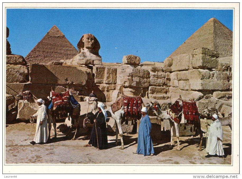 (158) Egpyt - Giza Great Pshinx And Keops Pyramid + Camel Caravan - Gizeh