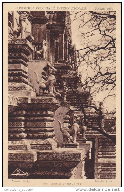 Cp , 75 , PARIS , Exposition Coloniale Internationale , 1931 , Temple D'Angkor-Vat - Exhibitions