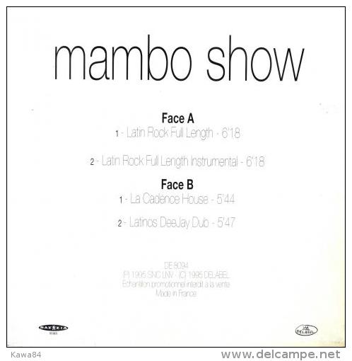 MAXI 33 RPM (12")  Les Négresses Vertes  "  Mambo Show  "  Promo - 45 T - Maxi-Single