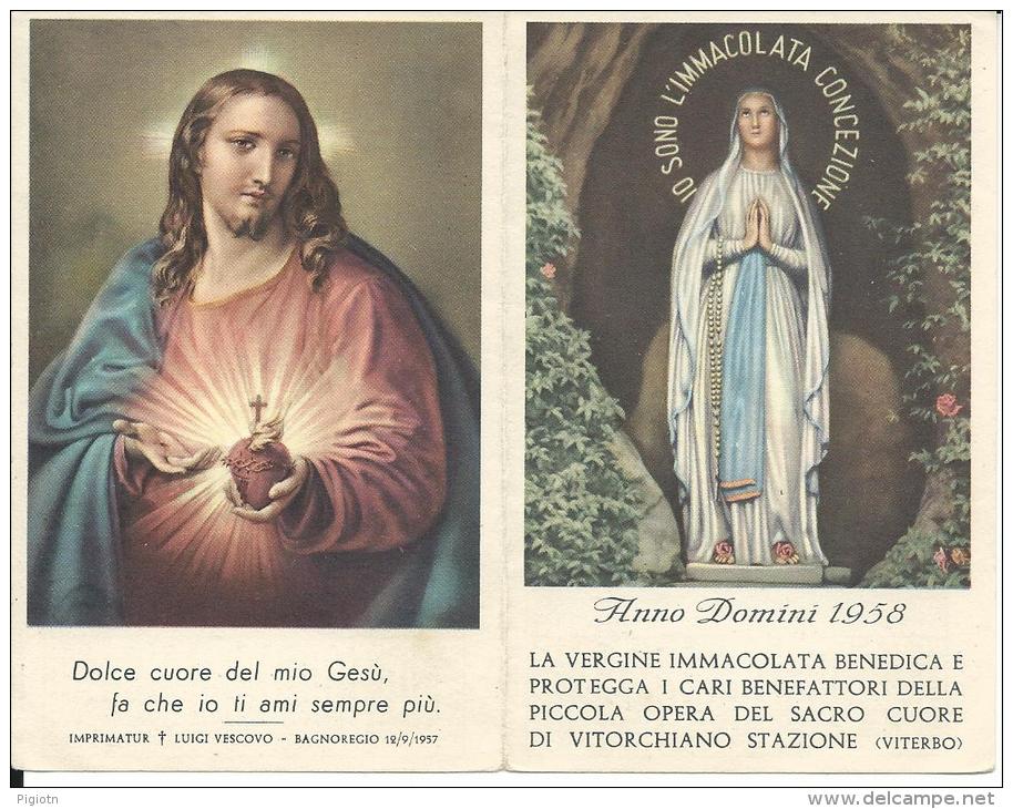 CAL096 - CALENDARIETTO 1958 - PICCOLA OPERA DEL SACRO CUORE DI VITORCHIANO STAZIONE (VITERBO) - Petit Format : 1941-60